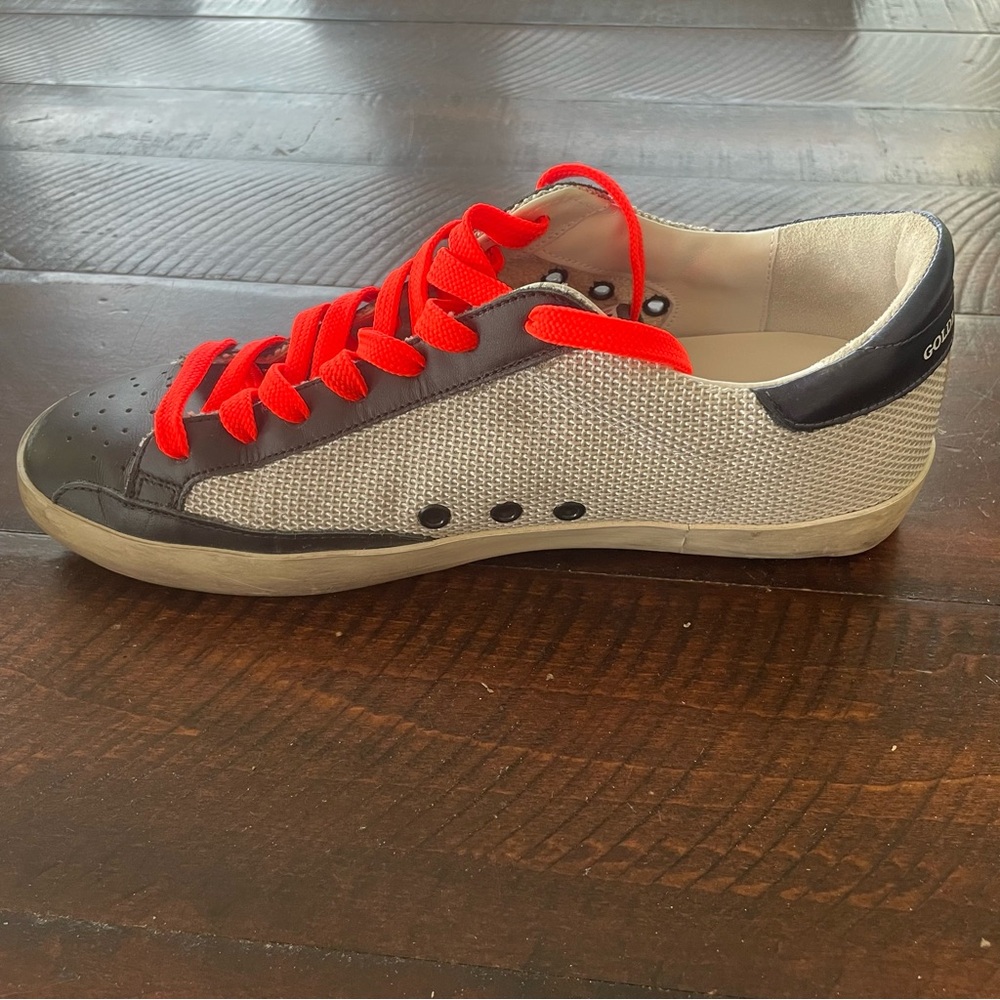 Golden Goose‎ Superstar Sneakers Mesh and Leather size 42/US 12 Orange Black - Picture 7 of 14